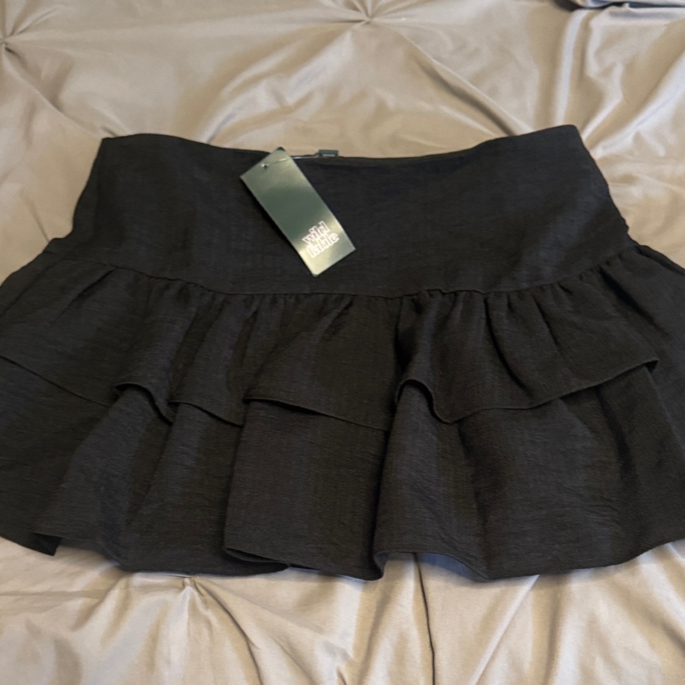 Wild Fable Black Tiered Ruffle Mini Skort
